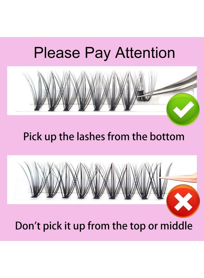 Cluster Lashes 240Pcs 20D Diy Eyelash Extension D Curl Long Individual Lashes Mixed Tray Faux Mink Lash Clusters Extensions 0.07 0.10 Black (20D0.07D916Mm)