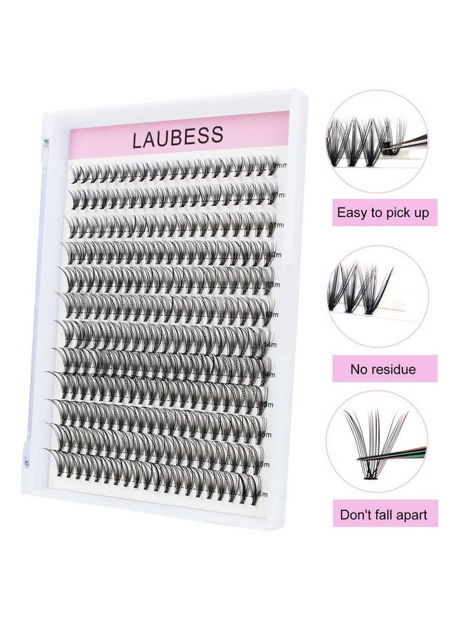 Cluster Lashes 240Pcs 20D Diy Eyelash Extension D Curl Long Individual Lashes Mixed Tray Faux Mink Lash Clusters Extensions 0.07 0.10 Black (20D0.07D916Mm)