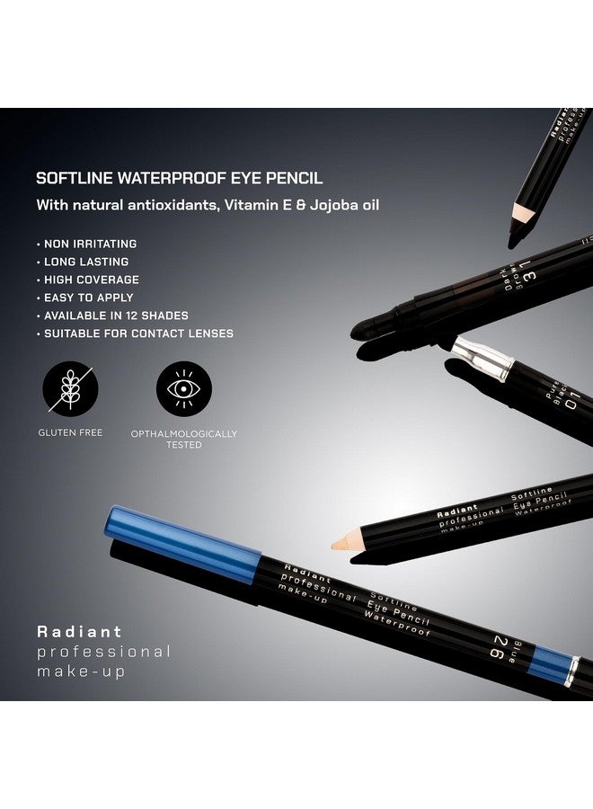 Radiant Professional Softline Waterproof Eye Liner Pencil With Smudging Tool Long Lasting Under Eyeliner Pencil For Women, For The Perfect Smoky Eye, Blue (26)