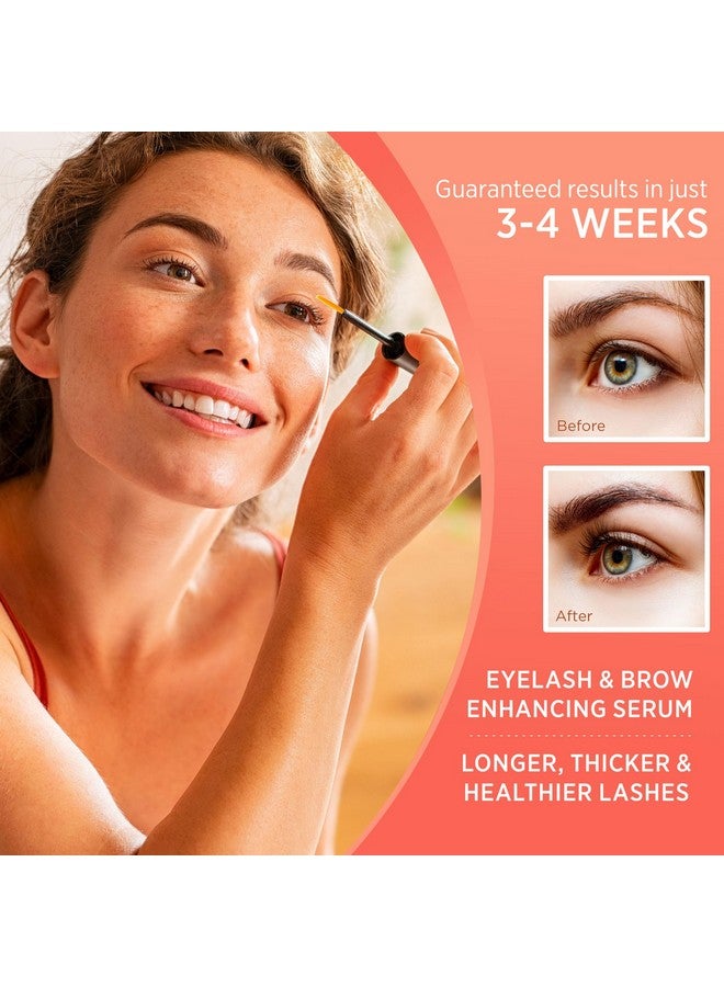 Eyelash And Brow Growth Serum, Irritation Free Formula, Guaranteed Results In 34 Weeks For Longer, Thicker, And Fuller Eyelashes