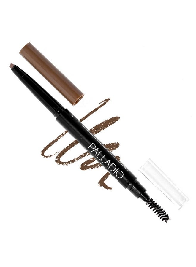 Brow Definer Retractable Pencil, Triangular Tip Fills Brows For A Natural Look, Tame And Shape Eyebrows With Spoolie Brush, Eyebrow Shaper, Buildable Light To Dark Colors, (Medium Brown)