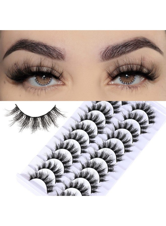 Mink Lashes Wispy Eyelashes Natural False Lashes Fluffy Strip Eyelash 8D Fake Lashes Natural Look For Doll Eyes Short Thin Faux Spikes Pestañas That Looks Like Volume Extension (Z11|1117Mm)