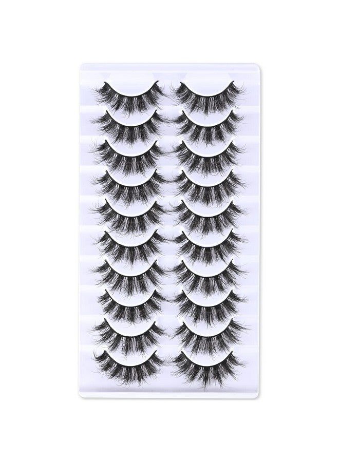 Mink Lashes Wispy Eyelashes Natural False Lashes Fluffy Strip Eyelash 8D Fake Lashes Natural Look For Doll Eyes Short Thin Faux Spikes Pestañas That Looks Like Volume Extension (Z11|1117Mm)