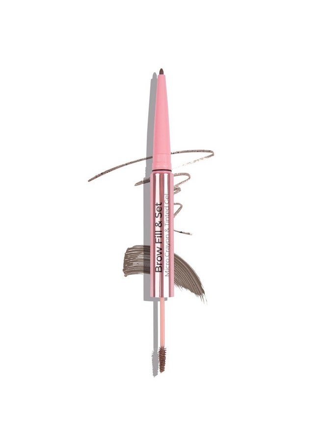 Brow Fill & Set Light/Medium Doubleended Brow Pencil & Tinted Gel Natural Looking Volume Vegan Cruelty Free Cosmetics