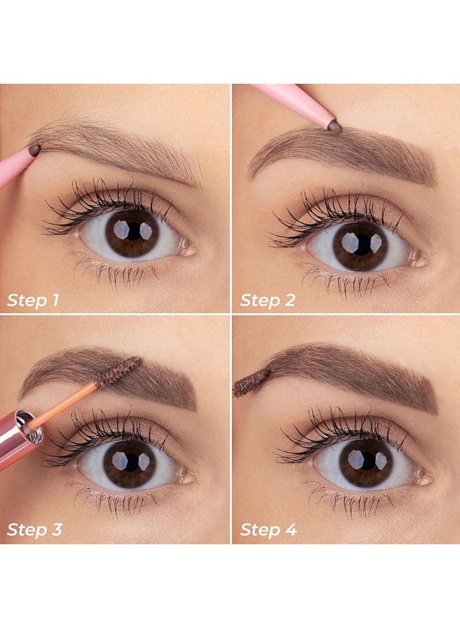 Brow Fill & Set Light/Medium Doubleended Brow Pencil & Tinted Gel Natural Looking Volume Vegan Cruelty Free Cosmetics