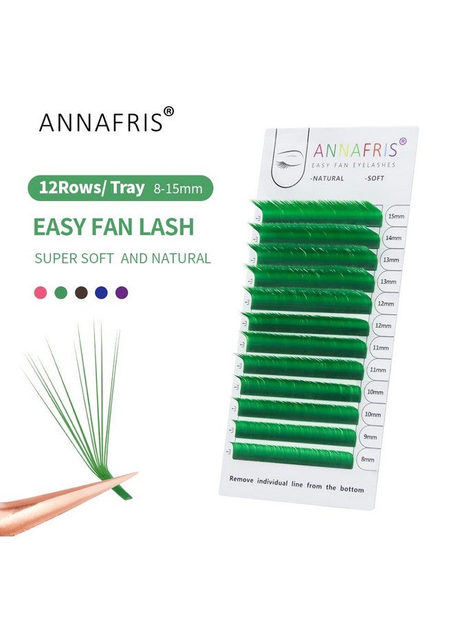 Colored Eyelash Extension Easy Fan Brown 0.07 C Curl 815Mm Mixed Volume Lash Extension Individual False Eye Lashes With Color By Annafris (Easy Fan Brown0.07 C 815Mm Mix)