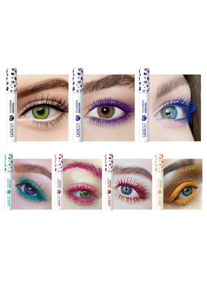 Colored Mascara 7 Pack Waterproof And Smudgeproof Longlasting Mascara Cruelty Free & Vegan Volume Mascara (7 Colors Set 1)