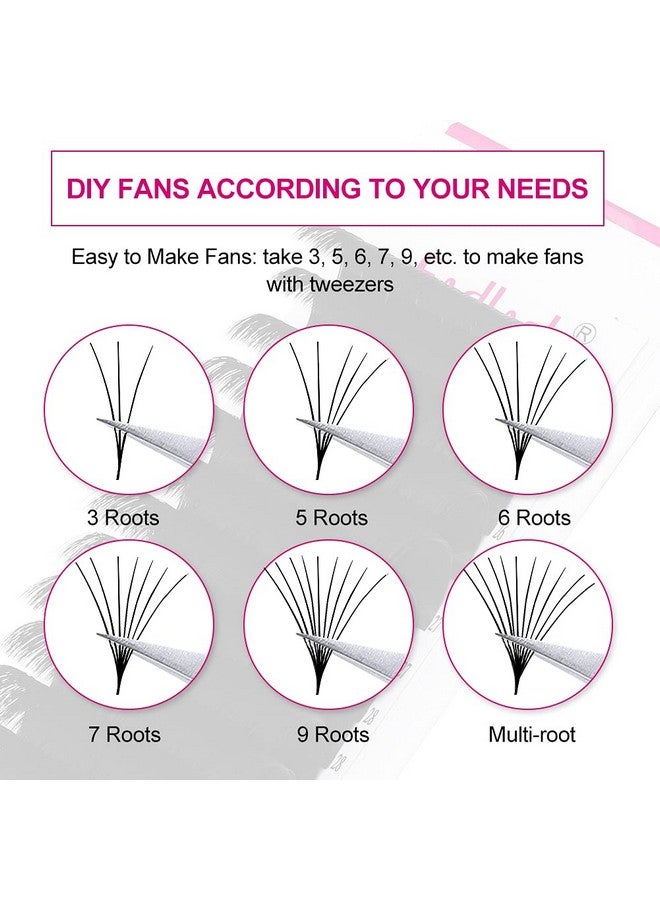 Lash Extension Supplies Thickness 0.07 D Curl 13Mm Easy Fan Volume Lashes Self Fanning Eyelash Extensions 4D 5D 6D~10D Rapid Blooming Eyelashes Extension (0.07D 13Mm)