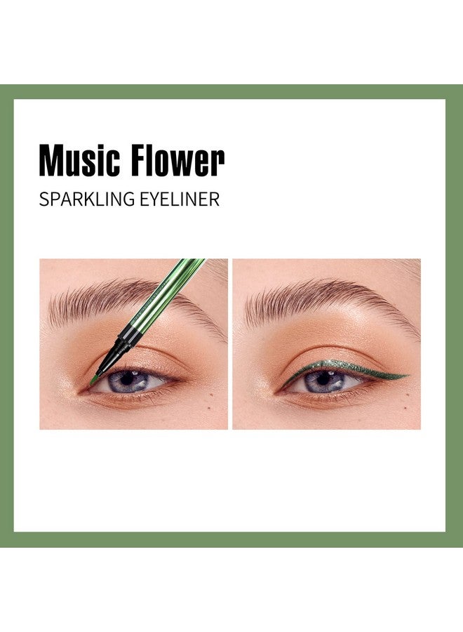 Eyeliner Penwaterproof Liquid Eyeliner With Precision Tipmetallic Shimmer Color Eyeliners Smudgeresistant Long Wearing (Green)