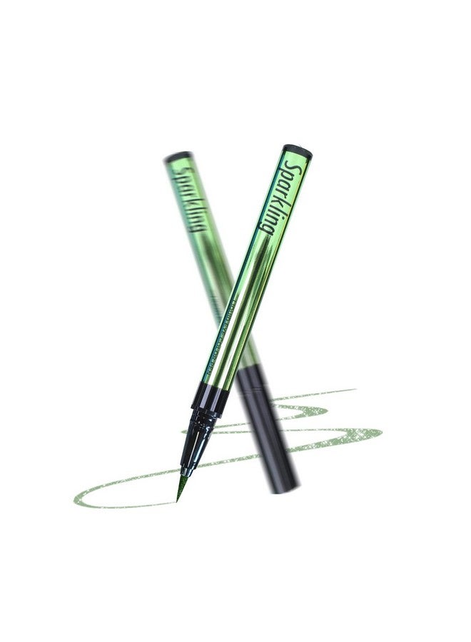 Eyeliner Penwaterproof Liquid Eyeliner With Precision Tipmetallic Shimmer Color Eyeliners Smudgeresistant Long Wearing (Green)