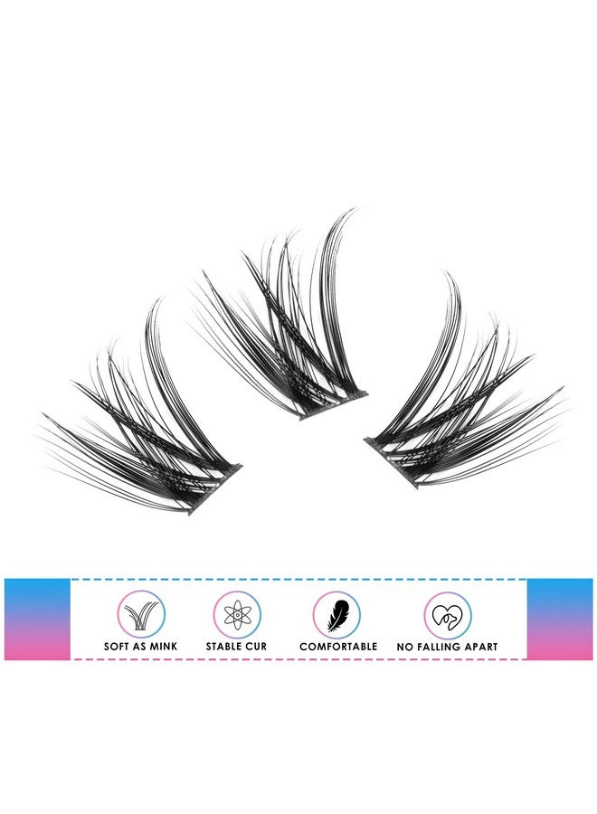 Diy Lash Extensions Wispy Lash Clusters Individual Lash Extensions168 Clusters C+ D Mix Curl Soft & Lightweight 1016Mm Mix Resuale Wide Band+Mix Style Cluster Lashes (Classic C/D)