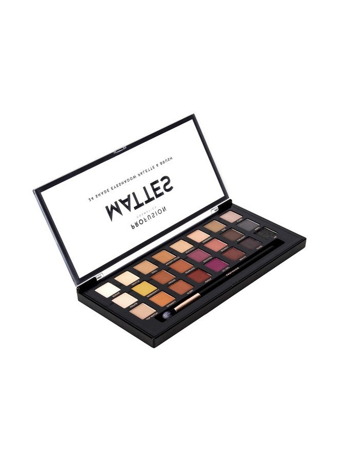 Mattes 24 Shade Eyeshadow Palette And Pro Brush For Stunning Eye Look Unleash Your Creativity And Raise Your Eye Game With Cruelty Free And Vegan Friendly Makeup Kit