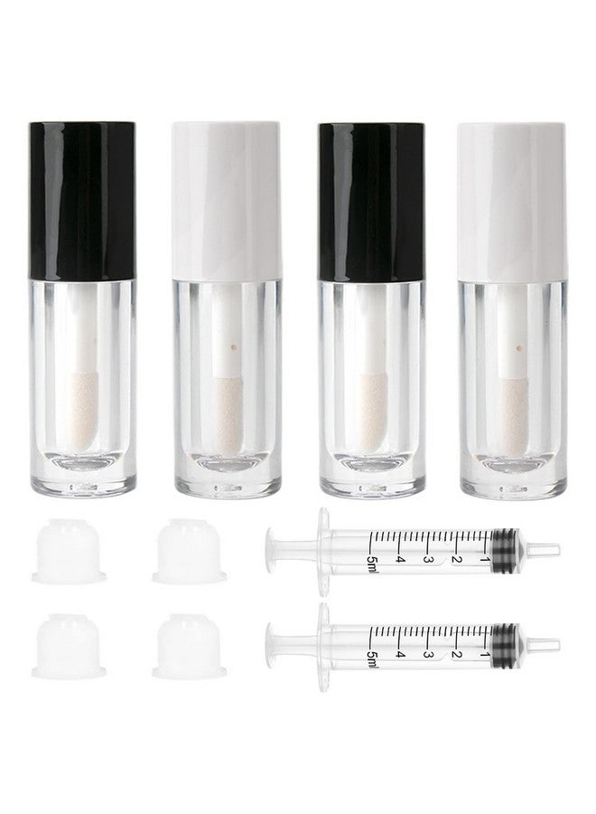 4 Pack Lip Gloss Tubes 6Ml Empty Lip Gloss Tubes With Wand Clear Plastic Lip Gloss Containers For Skin Care Oil Diy Makeup Lipgloss Making Kit (D25Xh86Mm)