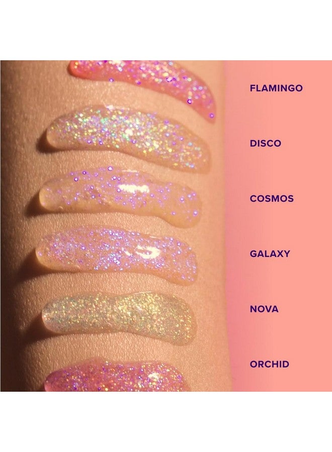 Glitter Lip Gloss Longlasting Sparkly Lip Shine Vegan & Cruelty Free Nonsticky Formula Lip Gloss For Festivals Pride Accessories Highshine Glitter Lip Gloss Purple (Orchid)