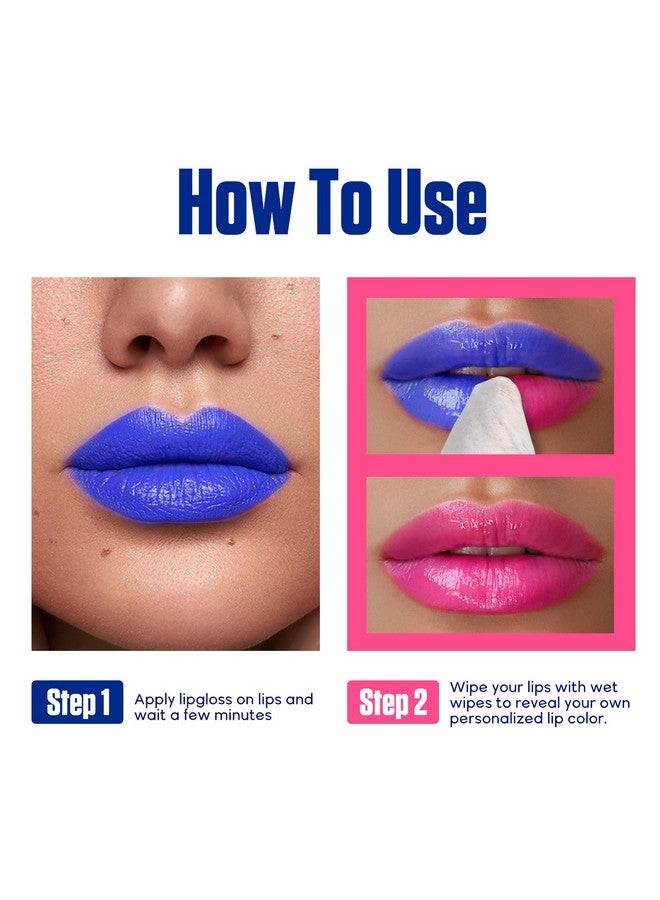 Color Changing Lip Gloss Blue In Pink Ph Lipstick Tinted Waterproof Long Lasting Gloss Rose Lip Gloss. 5Ml/0.17Fl Oz (Peach Blossom)