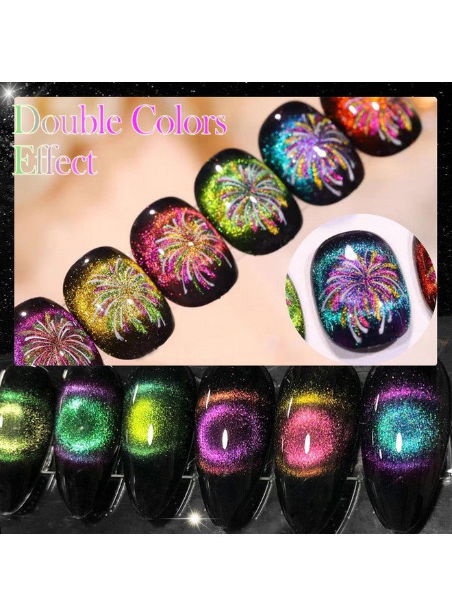 9D Cat Eye Gel Nail Polish Set 12 Colors Cat Eye Gel Polish With Magnet Magnetic Cateye Gel Chameleon Galaxy Effects Professional Use For Salon