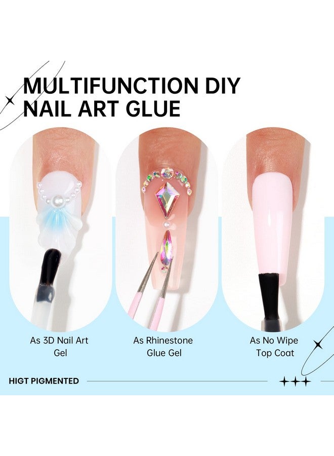 Clear 3D Nail Gel Sculpting Gel For Nail Art Water Droplet Gel Nail Polish For Nail Rhinestone Nail Craving Gel Paint For Home Manicure Diy Soak Off Uv Gel Drawing Molding Nail Art Glue