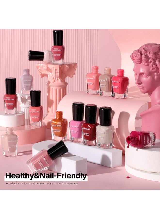 15Color Pink Air Dry Nude Nail Set 0.25Oz Non Gel Fingernail Polish Kit Gift Set For Women