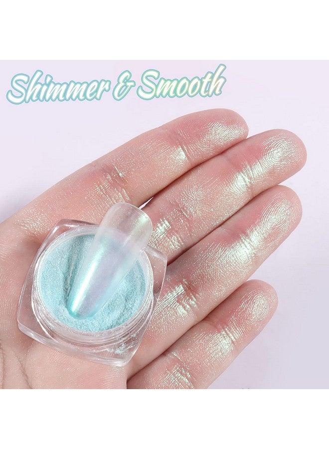 Mermaid Pearl Chrome Nail Powder 8 Colors Metallic Mirror Effect Pigment Iridescent Aurora Nail Glitter Dust Kit For Gel Nail Art Decoration Resin Craft Gifts Sweet Candy