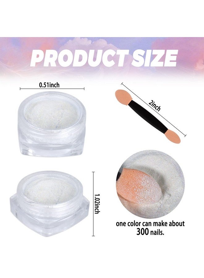 Mermaid Pearl Chrome Nail Powder 8 Colors Metallic Mirror Effect Pigment Iridescent Aurora Nail Glitter Dust Kit For Gel Nail Art Decoration Resin Craft Gifts Sweet Candy