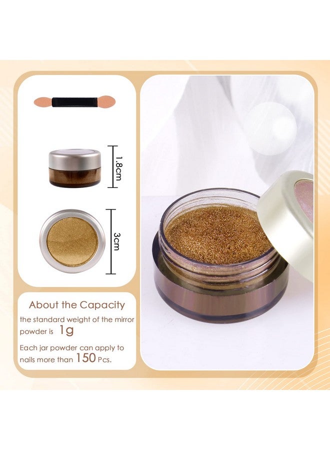 Chrome Nail Powder Mirror Effect Metallic Dust Holographic Glitter Glazed Manicure Decoration Reflective Pigment For Diy Gel Polish Nail Art Resin Craft Gifts Gold