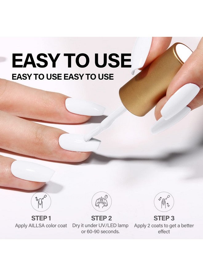 White Gel Nail Polish French Manicure Gel Polish Long Lasting Extre White Wedding Nail Gel Polish Soak Off U V Gel Polish Winter Nail Art At Home Valentine'S Day Gift 0.51 Fl Oz