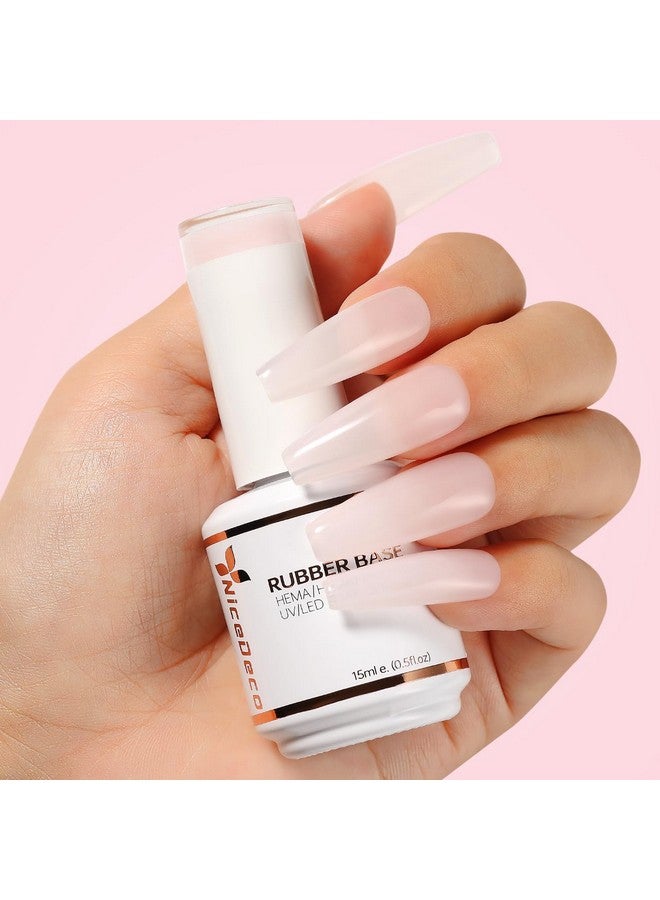 Rubber Base Gel For Nails Milky Pink Rubber Gel U V Color Base Gel Nail Polish 15Ml 014