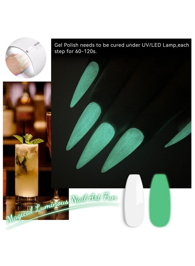 Glow In The Dark Gel Nail Polish1 Pcs 15Ml White Green Luminous Glow Effect Uv Gelfluorescent Bright Neon Shiny Finish Led Uv Lamp Needed Nail Varnish Manicureyg379