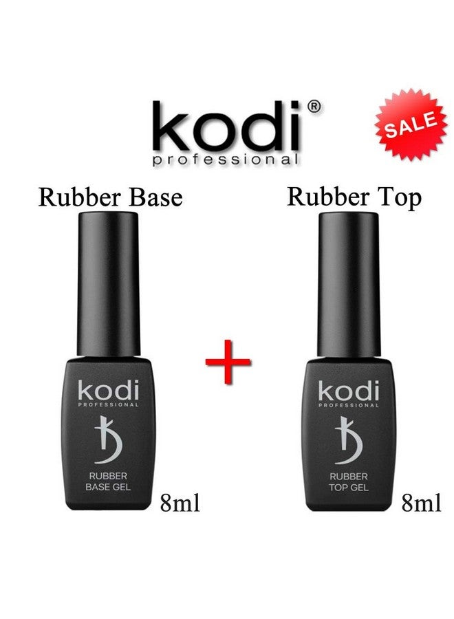 Best Set 2In1 Rubber Base 8Ml. (0.27Oz) + Rubber Top 8Ml. (0.27Oz) Gel Leduv Nail Polish Coat Soak Off Original