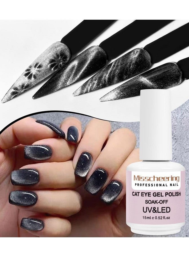 15Ml Soak Off 9D Wide Cat Eye Gel Nail Polish Bright Silver Uv Magnetic Gel Polish Enamel Lacquer Glitter Velvet Nail Art Varnish