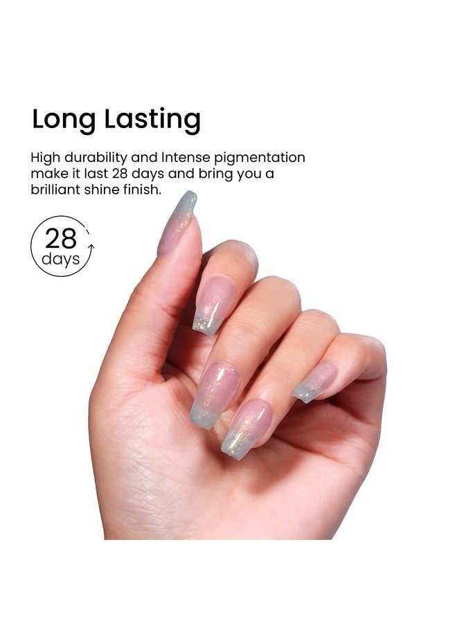 15Ml Light Green Glitter Gel Nail Polish 1Pc Green Shimmer Gel Polish Soak Off Uv Led Nail Polish Nail Art Starter Manicure Salon Diy At Home 0.5 Oz