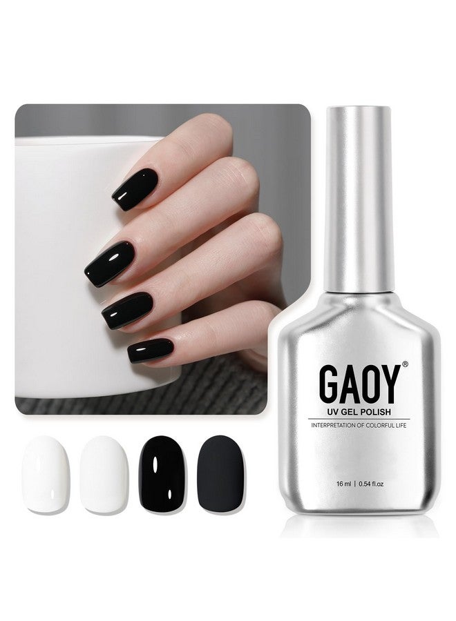 Black And White Gel Nail Polish 16Ml 2 Colors 2026 2027 Soak Off Uv Gel Polish Set For Nail Art Diy Manicure At Home Flawless Black And White