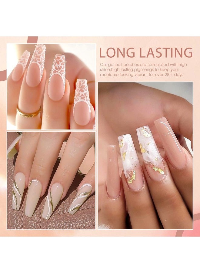 Venalisa Gel Nail Polish Set 12 Pcs 7.5Ml Nude Light Pink All Seasons Skin Tones Neutral Pink Brown Gel Polish Kit Soak Off Uv Led Gel Polish Set Nail Art Salon Manicure Diy Gifts