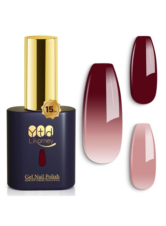 Color Changing Gel Nail Polish15Ml Translucent Nude Pink To Burgundy Red Mood Temperature Change Colors Thermal Spring Uv Nail Gel Varnishwb08