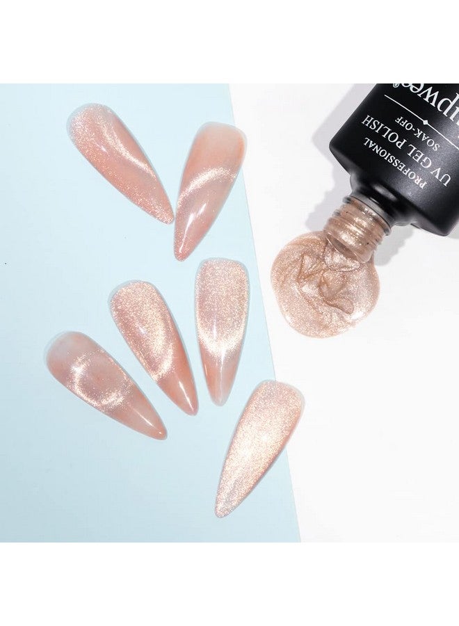 Nude Smoothie Wide Cat Eye Gel Nail Polish Magnetic Gel Polish 10Ml Cat Eye Nail Polish Soak Off Uvled Gel Cat Eye Polish With Magnetic Stick