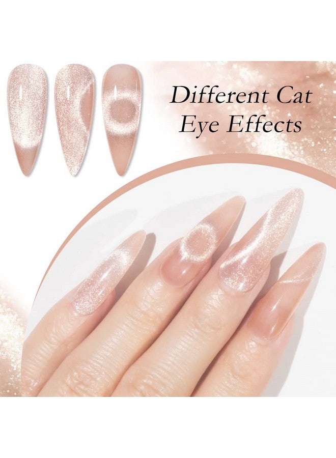 Nude Smoothie Wide Cat Eye Gel Nail Polish Magnetic Gel Polish 10Ml Cat Eye Nail Polish Soak Off Uvled Gel Cat Eye Polish With Magnetic Stick