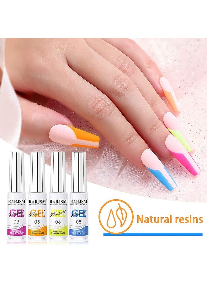 Painted Nail Polish Set 12 Colors Neon Pink Yellow Green Glitter Silver Gold Nail Art Painting Manicure Tools Diy Drawing Nail Gel For Line Uv Led Required