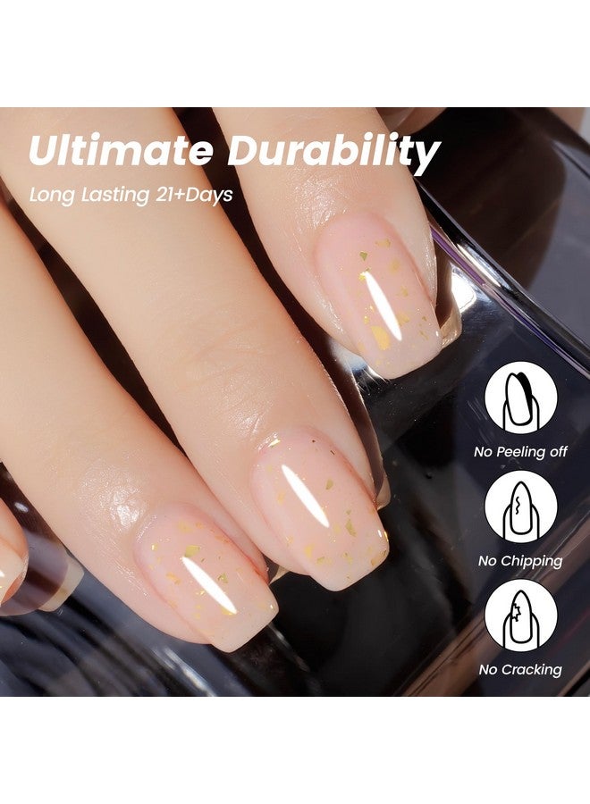 Nude Gel Nail Polish15Ml Translucent Neutral Jelly Sheer Uv Gold Flakes Pastel Pink Glitter Nail Gelnude Pink Gold Foills09