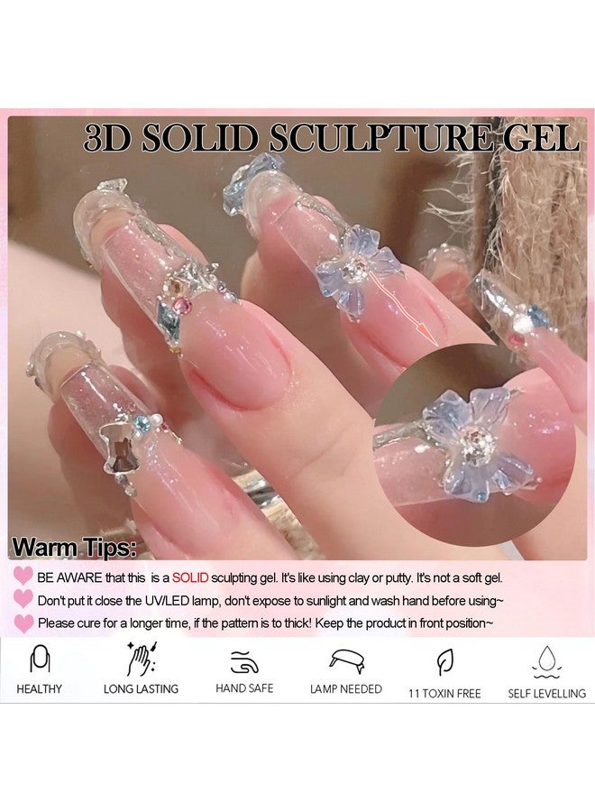 Solid Sculpture Builder Gel For Nails Nail Sculpting Gel Nonsticky Hand Solid Builder Gel Upgrade Hard Nail Extension Gel 3D Sculpting Gel For Nail Art Design Clear 15G