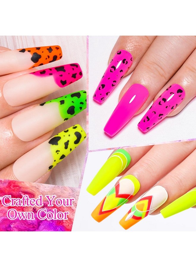 Neon Gel Nail Polish Set 12Pcs Fluorescent Orange Yellow Green Blue Hot Pink Red Purple Spring Summer Nail Polish Set For Halloween