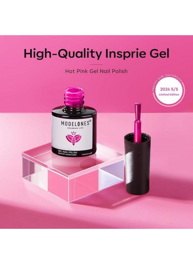 Hot Pink Gel Nail Polish 15Ml Bright Pink Gel Polish Soak Off Led Noen Pink Gel Polish Nail Art Design Barbie Pink Gel Nail Polish Salon Diy Summer Gel Manicure For Women Girl