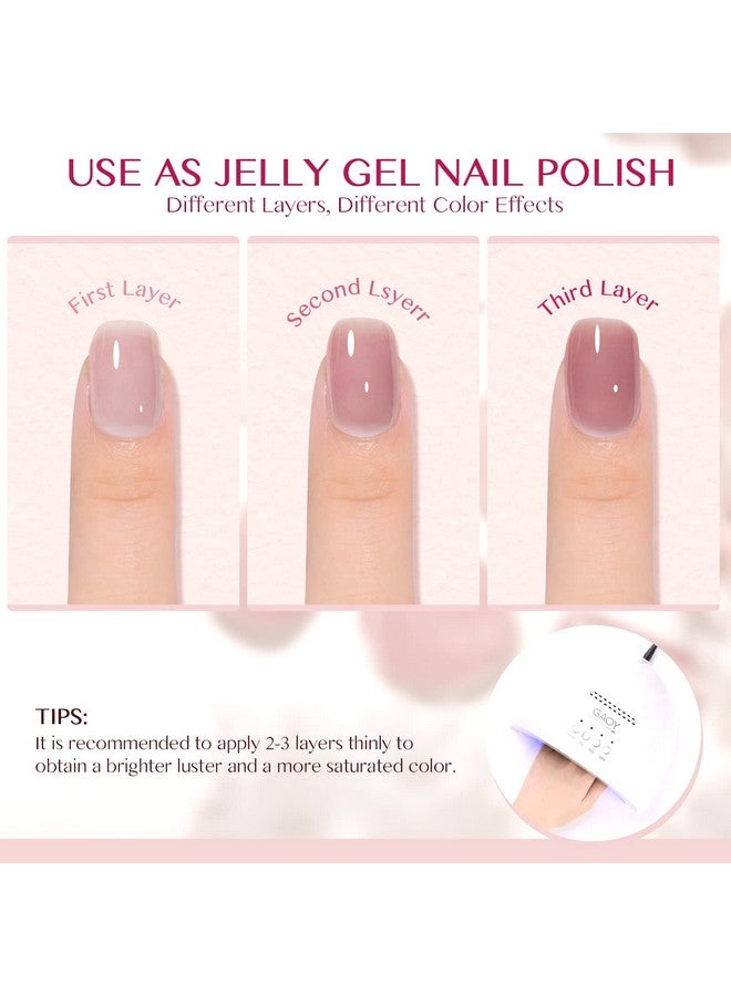 5In1 Rubber Base Nail Gel Sheer Pink Biabs Builder Gels Rubber Base Nail Coat Jelly Gel Nail Polish Gel Nail Polish Strengthener Gel Nail For Starters Professionals Home Diy