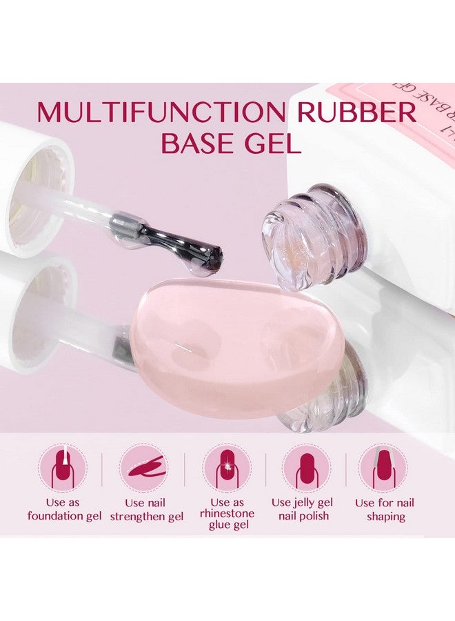 5In1 Rubber Base Nail Gel Sheer Pink Biabs Builder Gels Rubber Base Nail Coat Jelly Gel Nail Polish Gel Nail Polish Strengthener Gel Nail For Starters Professionals Home Diy