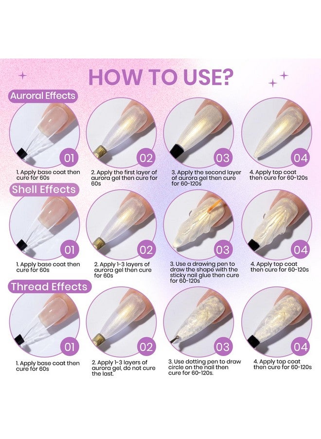 Pearl Gel Nail Polish 12 Colors Shimmer Mermaid Nail Gel Polish White Pink Blue Iridescent Nail Polish Gel Soak Off Uv Gel For Nail Art Polish Diy At Home