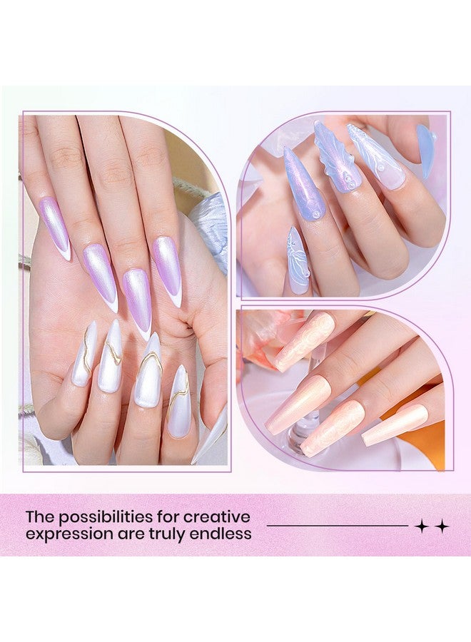 Pearl Gel Nail Polish 12 Colors Shimmer Mermaid Nail Gel Polish White Pink Blue Iridescent Nail Polish Gel Soak Off Uv Gel For Nail Art Polish Diy At Home