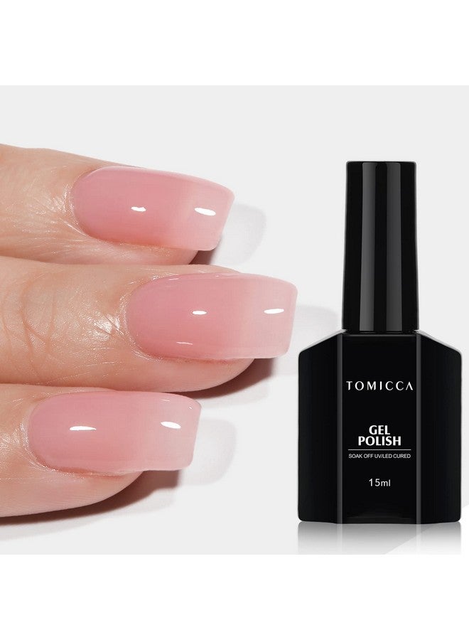 Pink Gel Nail Polish Clear Pink Gel Polish Light Pink Nail Polish Quick Dry Soak Off Uv Sheer Pink Gel Polish Colors Long Lasting Jelly Gel Nail Art Manicure Home Diy