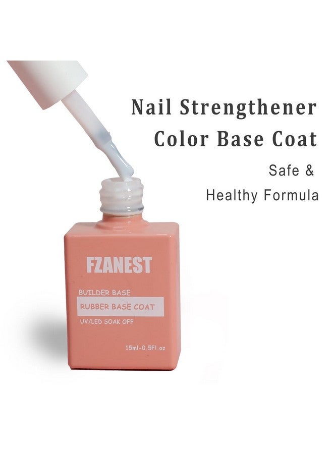 Rubber Base Builder Gel Polish 6Pcs*7.5Ml Set6 In 1 Builder Gel In A Bottlenail Strengthener Base Gel With Jelly Natural Nude Pink Color Uv Gel Nail Polish Kitquick Extension Gel Soak Off