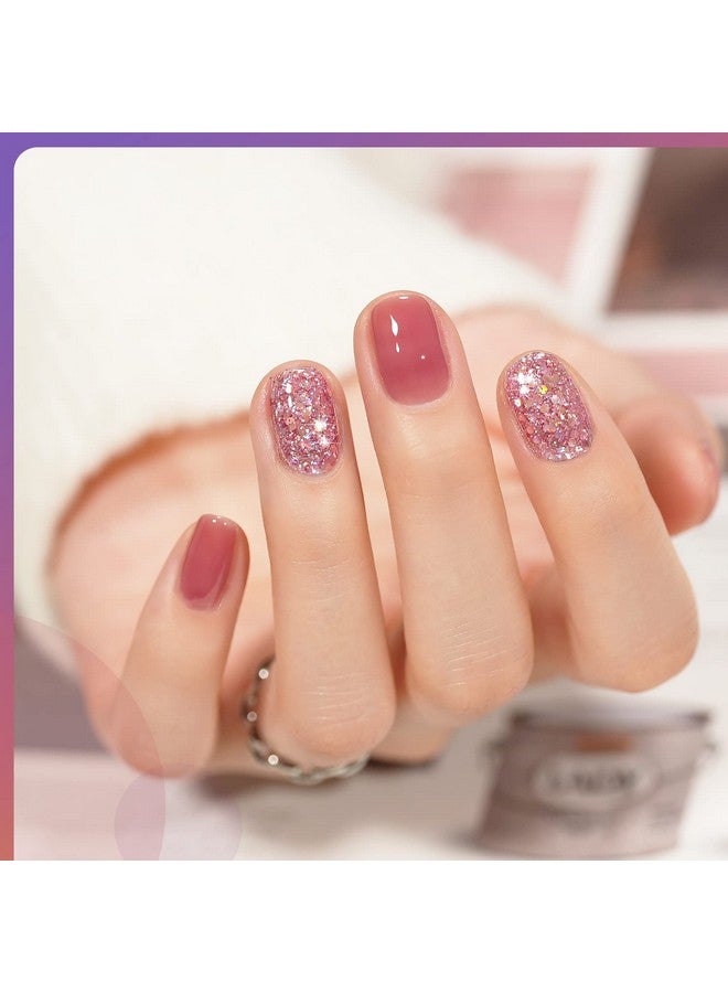 Glitter Gel Nail Polish Set Of 6 Colors Including Pink White Gold Purple Gel Nail Kit For Nail Art Diy Manicure And Pedicure At Home