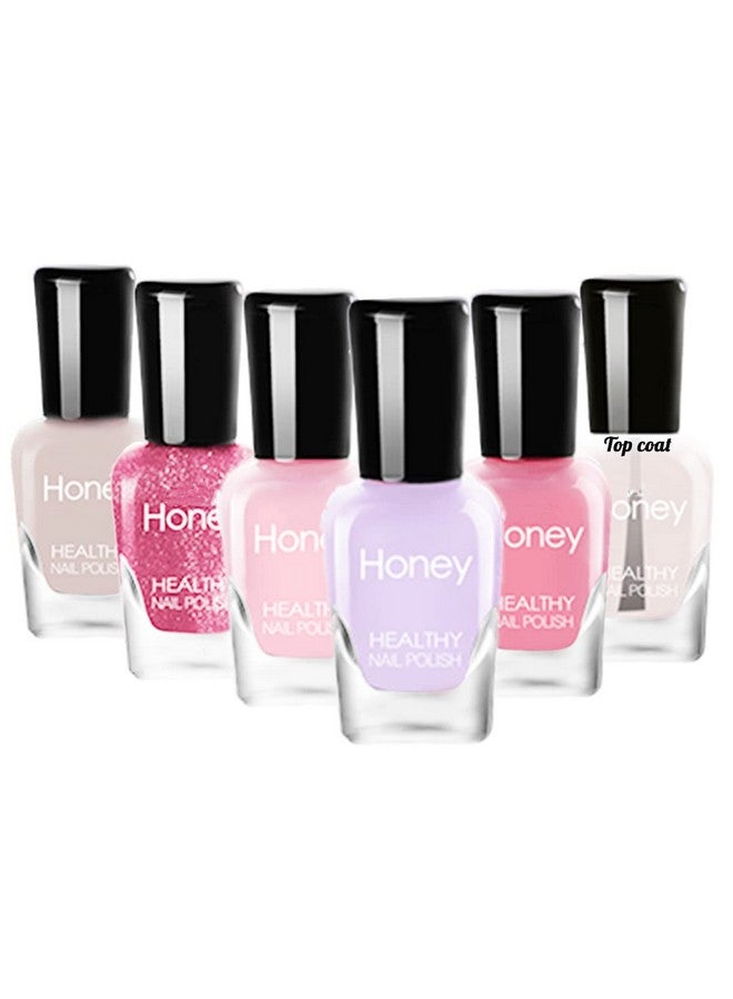 Non Toxic Nail Polish Set Easy Peel Off And Fast Dry Nail Polish Set For Pack Eco Friendly & Organic Water Based Nail Polish For Womenteens (6 Bottles)