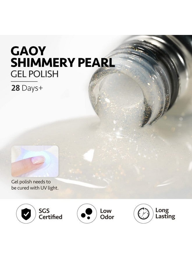 Shimmer Gel Nail Polish 16Ml Translucent Jelly Glitter Gel Polish Soak Off Uv Gel For Nail Art Diy At Home 1609 Milky White